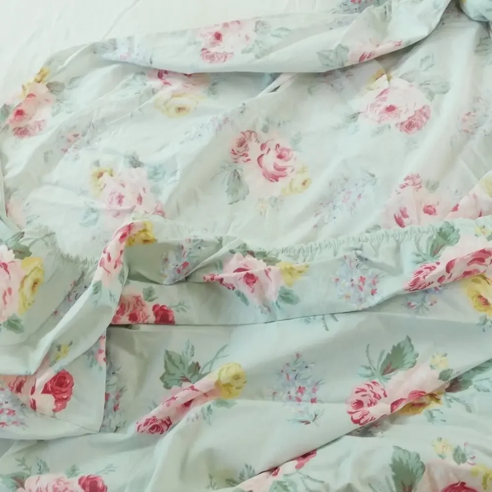 Ralph Lauren Cottage Lane Full Fitted Sheet BAD ELASTIC Cabbage Rose Vintage - Picture 2 of 8